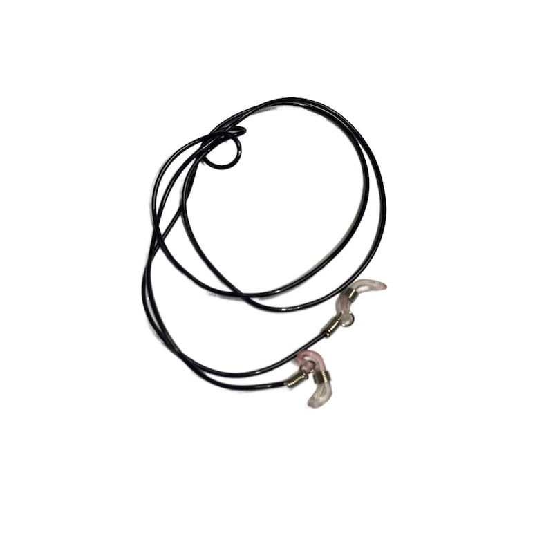 Snur pentru ochelari din silicon, Negru, 70 cm