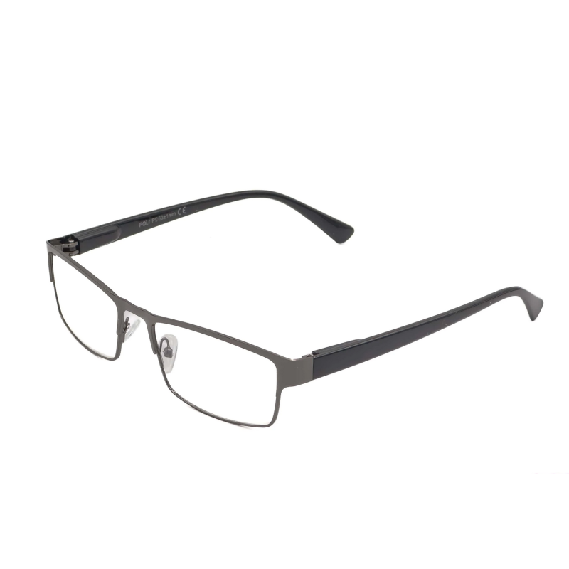 Ochelari de vedere cu lentile din sticla, rama metalica si balamale cu arcuri metalice P389 Negru