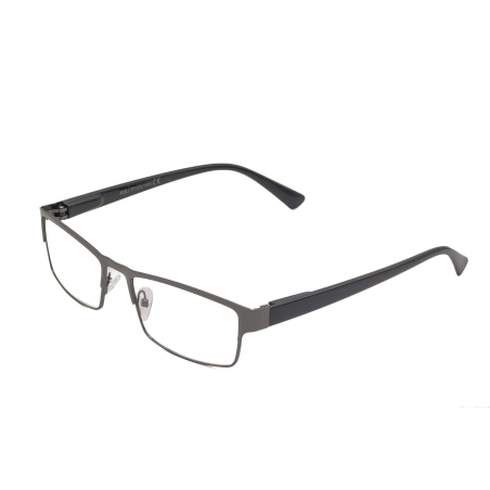 Ochelari de vedere cu lentile din sticla, rama metalica si balamale cu arcuri metalice P389 Negru