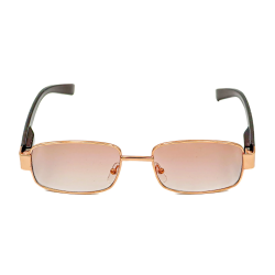 Ochelari de vedere cu lentile din plastic fumurii, rama metalica si balamale cu arcuri metalice, P382H Aurii
