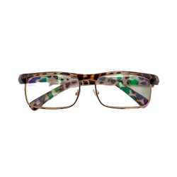 Ochelari de vedere cu lentile din plastic, rama metalica si balamale cu arcuri metalice P5011 Leopard
