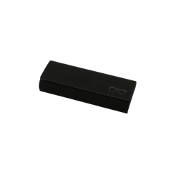 Toc pentru ochelari, Premium Case, Rigid, Metal, Piele ecologica, 15.6 x 6 x 3 cm, Negru