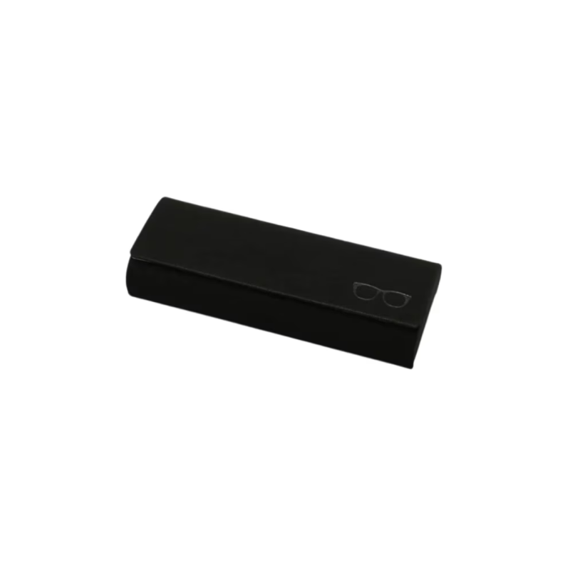 Toc pentru ochelari, Premium Case, Rigid, Metal, Piele ecologica, 15.6 x 6 x 3 cm, Negru