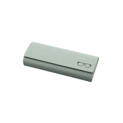 Toc pentru ochelari, Premium Case, Rigid, Metal, Piele ecologica, 15.6 x 6 x 3 cm, Verde deschis