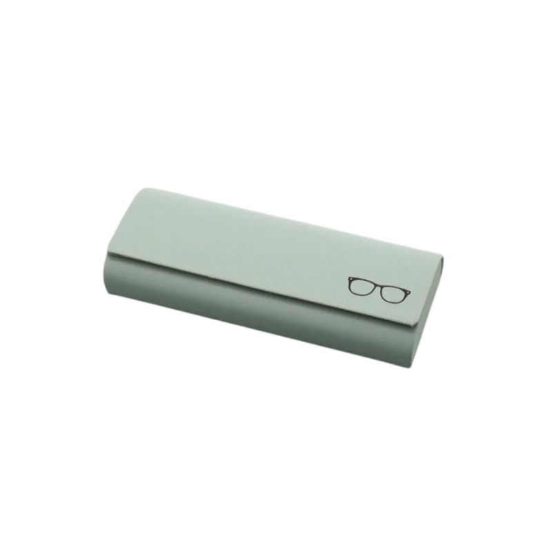 Toc pentru ochelari, Premium Case, Rigid, Metal, Piele ecologica, 15.6 x 6 x 3 cm, Verde deschis