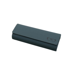 Toc pentru ochelari, Premium Case, Rigid, Metal, Piele ecologica, 15.6 x 6 x 3 cm, Verde