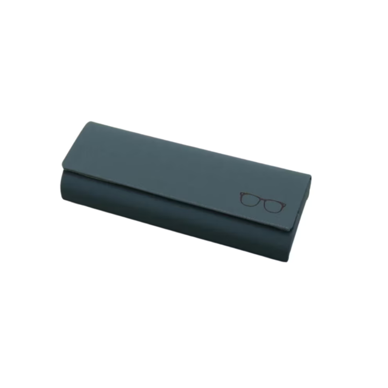 Toc pentru ochelari, Premium Case, Rigid, Metal, Piele ecologica, 15.6 x 6 x 3 cm, Verde