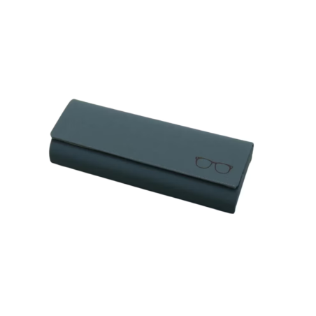 Toc pentru ochelari, Premium Case, Rigid, Metal, Piele ecologica, 15.6 x 6 x 3 cm, Verde