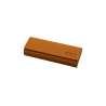 Toc pentru ochelari, Premium Case, Rigid, Metal, Piele ecologica, 15.6 x 6 x 3 cm, Maro deschis