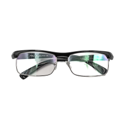 Ochelari de vedere cu lentile din plastic, rama metalica si balamale cu arcuri metalice P5011 Negru