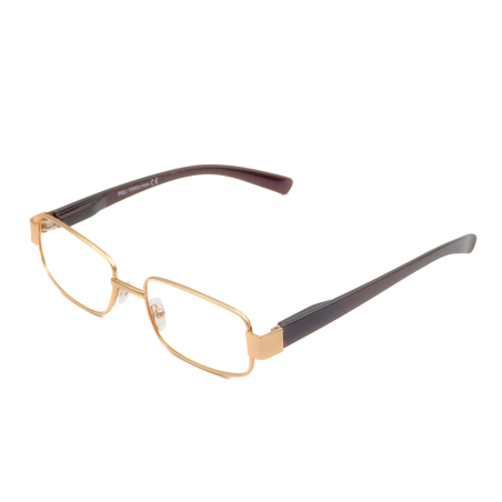 Ochelari de vedere cu lentile din plastic, rama metalica si balamale cu arcuri metalice, P382G Aurii