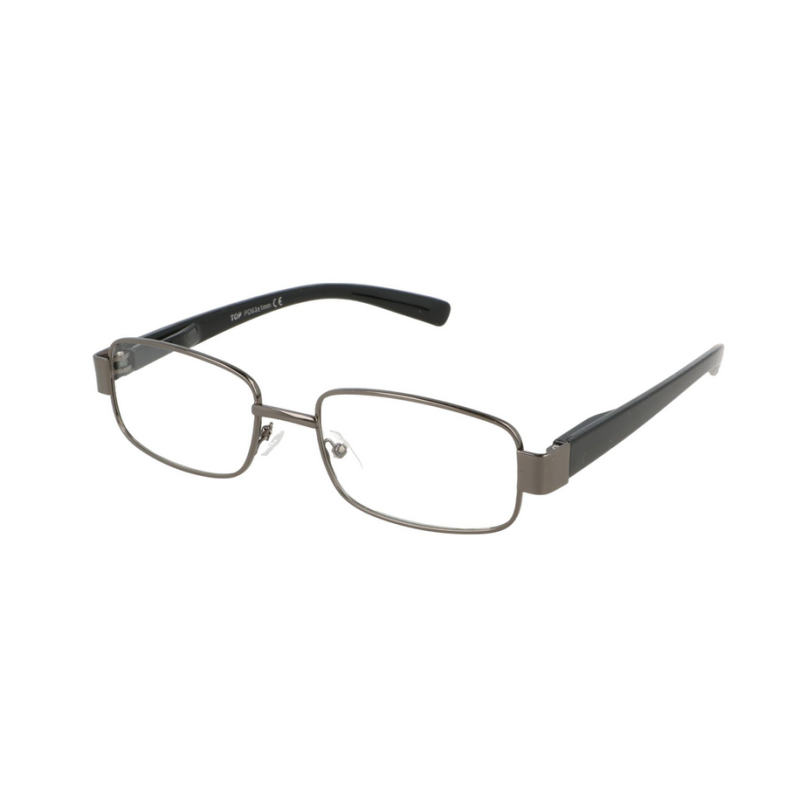 Ochelari de vedere cu lentile din plastic, rama metalica si balamale cu arcuri metalice, P382N Negru