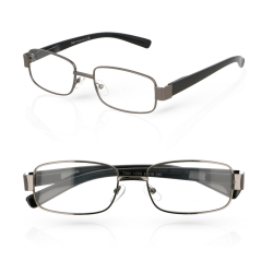 Ochelari de vedere cu lentile din plastic, rama metalica si balamale cu arcuri metalice, P382N Negru