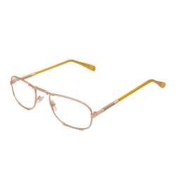 Ochelari de vedere cu lentile din plastic, rama metalica si balamale cu arcuri metalice P386G Aurii