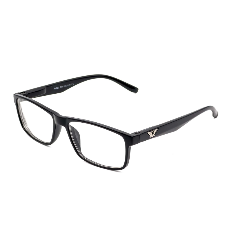 Ochelari de vedere cu lentile din plastic, rama plastic si balamale cu arcuri metalice MINUS Embo P5022 Negru